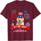4th of July Decor Patriotic LOVE Golden Retriever Dog USA T-Shirt - T-Shirt | Maroon