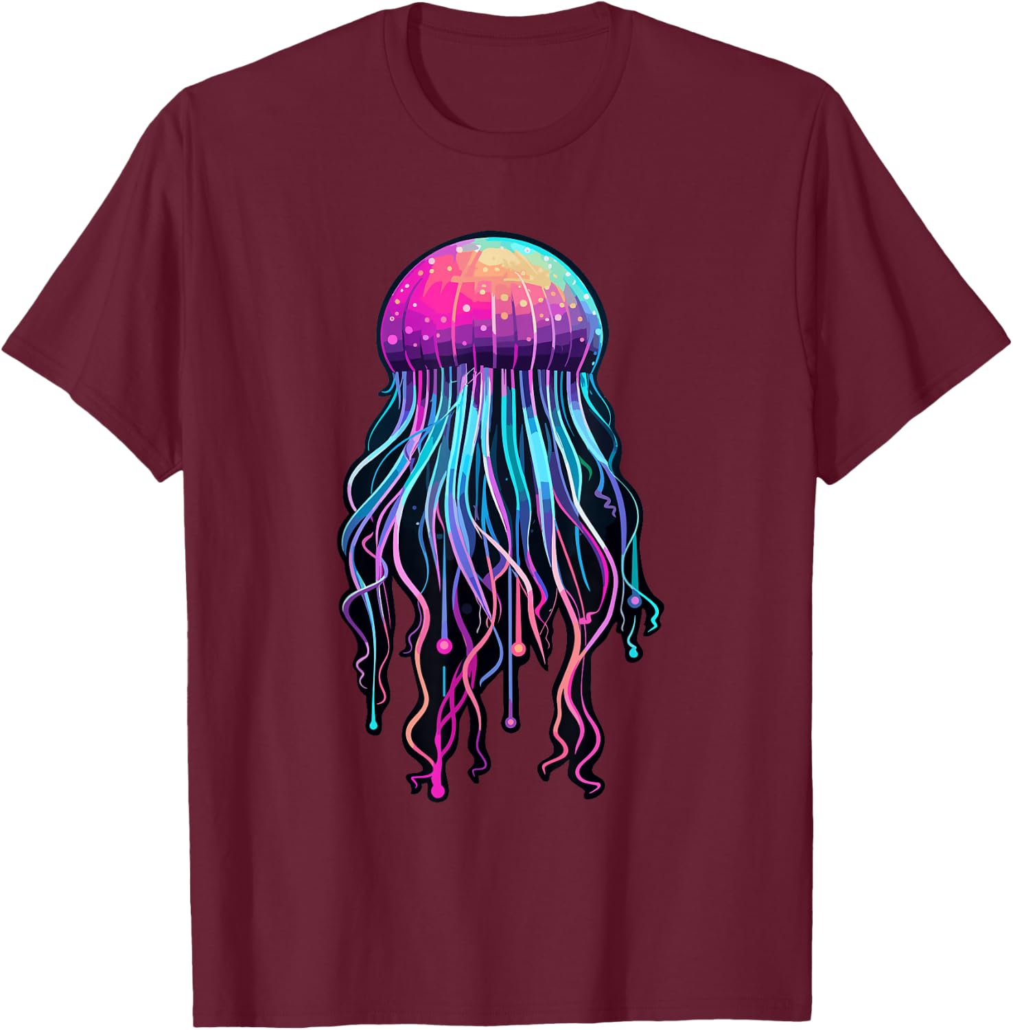 Jellyfish Costume Psychedelic Jelly Fish Sea Ocean T-Shirt - T-Shirt | Maroon