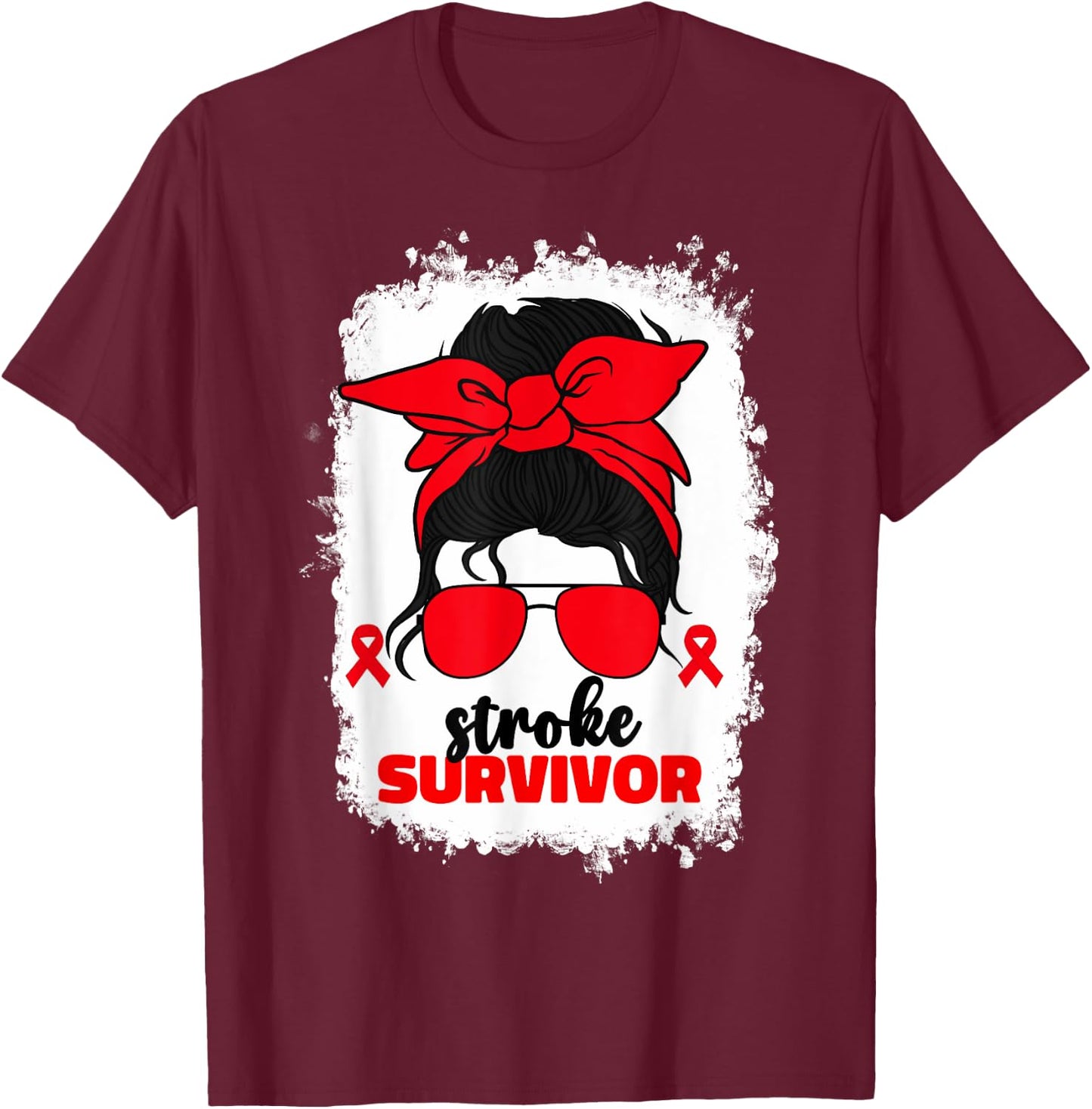 Stroke Survivor Recovery Brain Attack Stroke Awareness Month T-Shirt - T-Shirt | Maroon