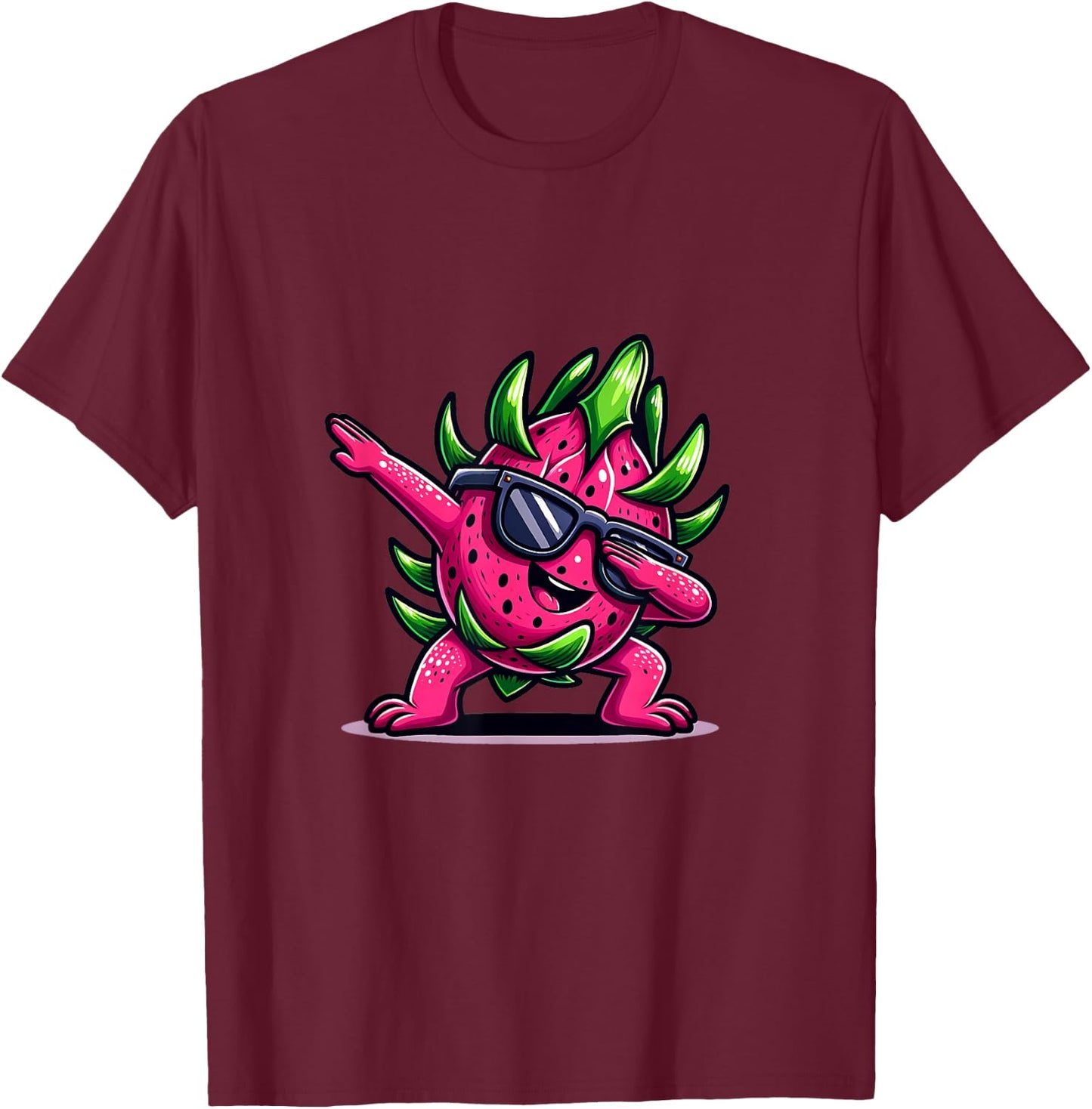 Dab Fruit Dancing Dabbing Dragon Fruit Meme T-Shirt - T-Shirt | Maroon