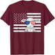 Sheep 4th of July US American Flag Farm Animal Patriotic T-Shirt - T-Shirt | Maroon
