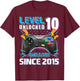 10th Birthday Boy Level 10 Gamer 10 Year Video Game Party T-Shirt - T-Shirt | Maroon