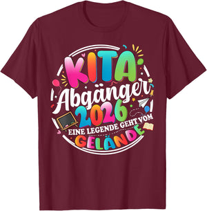 Kita abgänger 2026 Einschulung Schulkind Junge mädchen T-Shirt - T-Shirt | Maroon