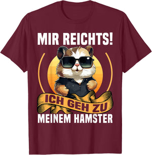 with German Text "Mir Reicht", black T-Shirt - T-Shirt | Maroon