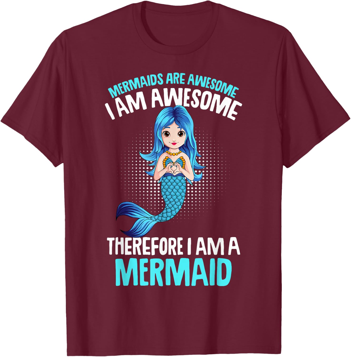 Mermaid Girls Women Kids T-Shirt - T-Shirt | Maroon