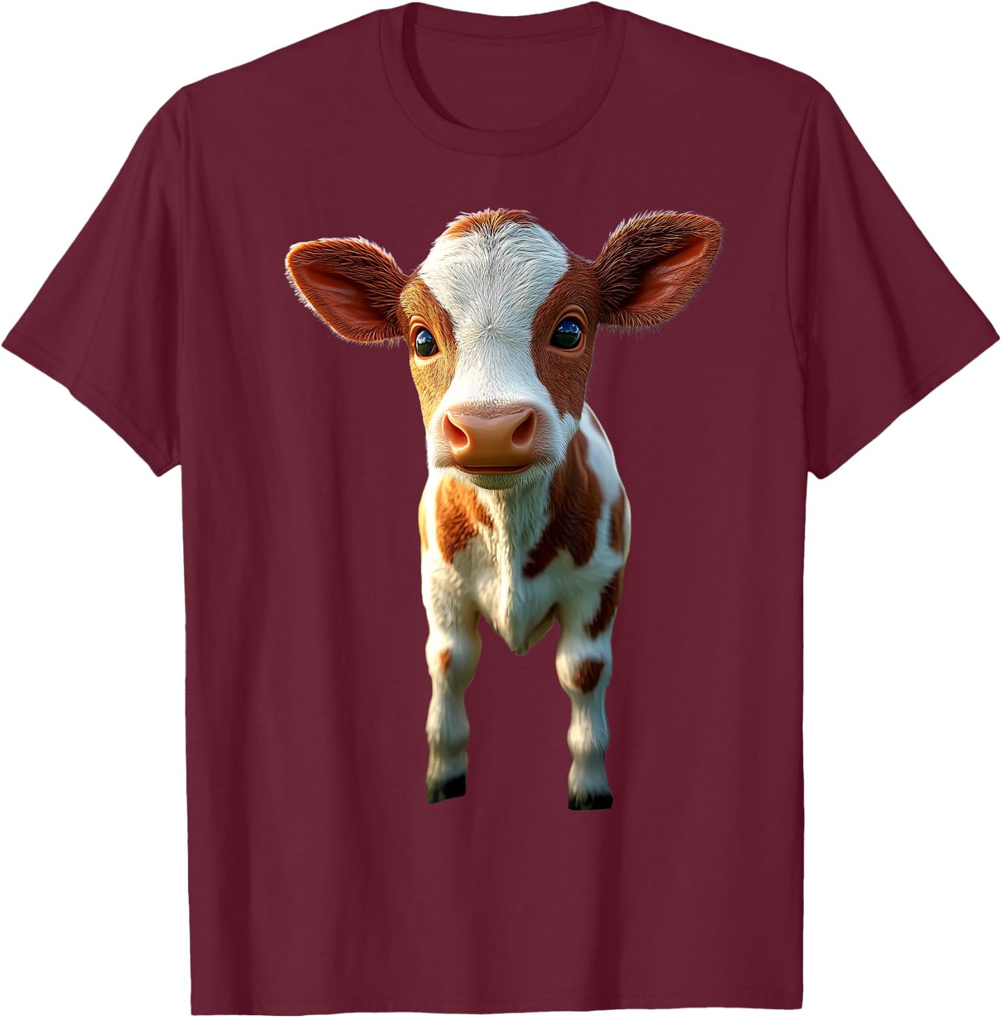 Cow Cattle Farmer Milk Vegan Calf Cows Farm Cute Cow T-Shirt - T-Shirt | Maroon