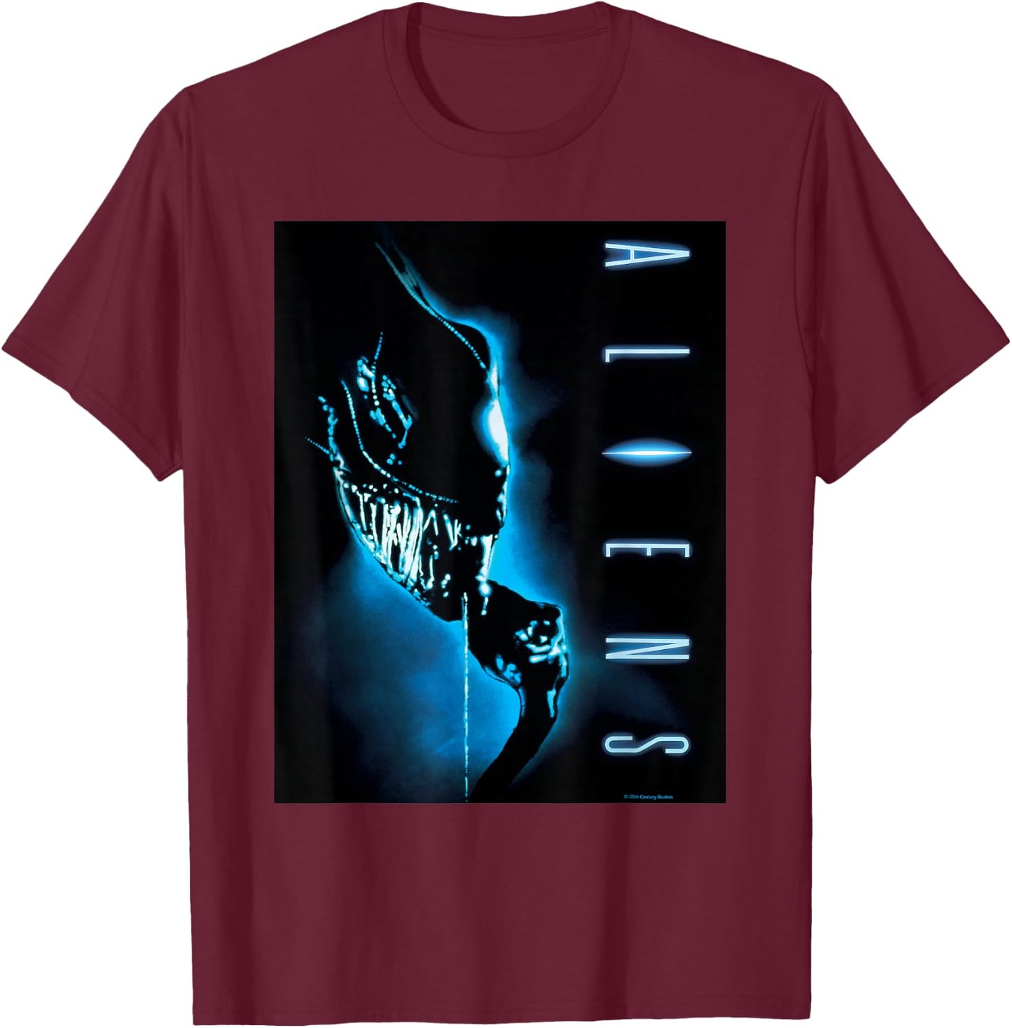 Aliens Xenomorph Retro Movie Poster , black T-Shirt - T-Shirt | Maroon