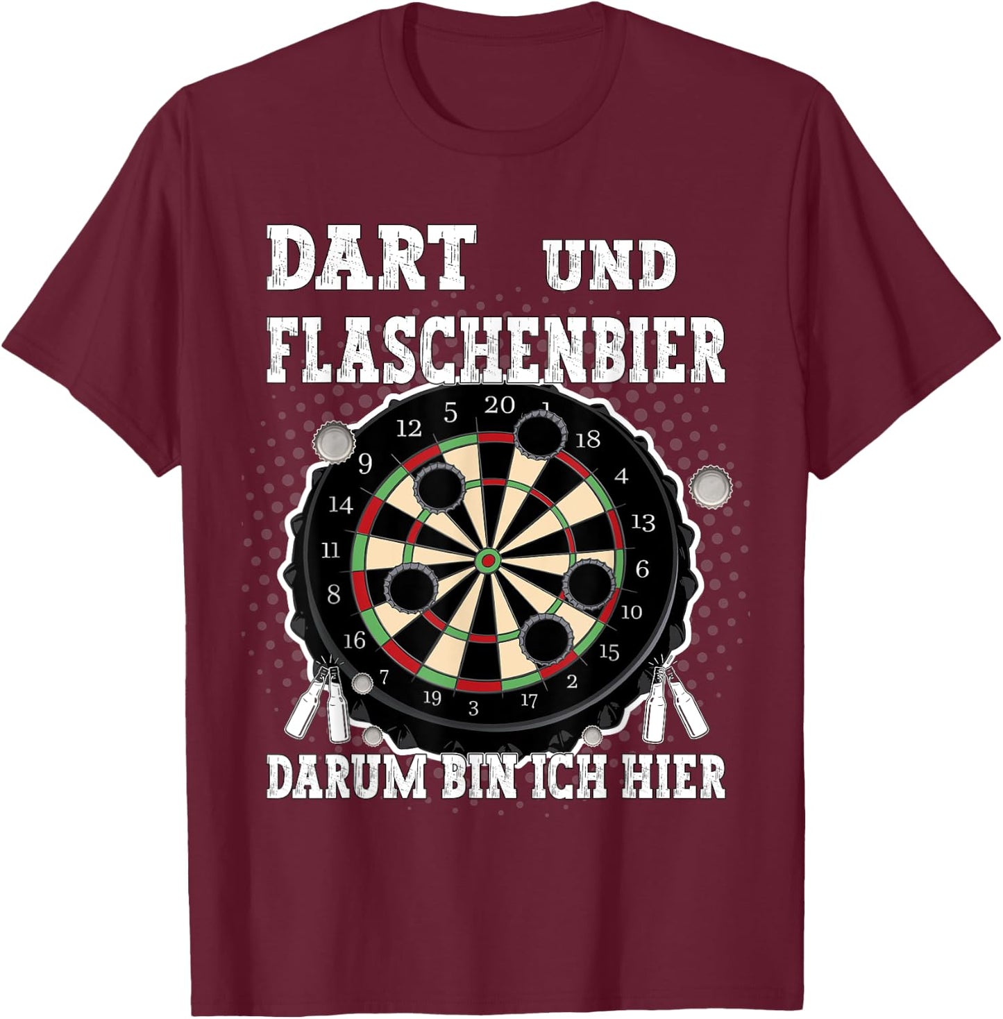 Dart Darts Dart Player Funny Motif , black T-Shirt - T-Shirt | Maroon