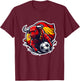Spanish Flag Fan Spain Art Cartoon Bull , Black, S T-Shirt - T-Shirt | Maroon