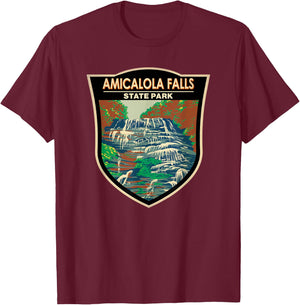 Amicalola Falls State Park Georgia Badge Vintage T-Shirt - T-Shirt | Maroon