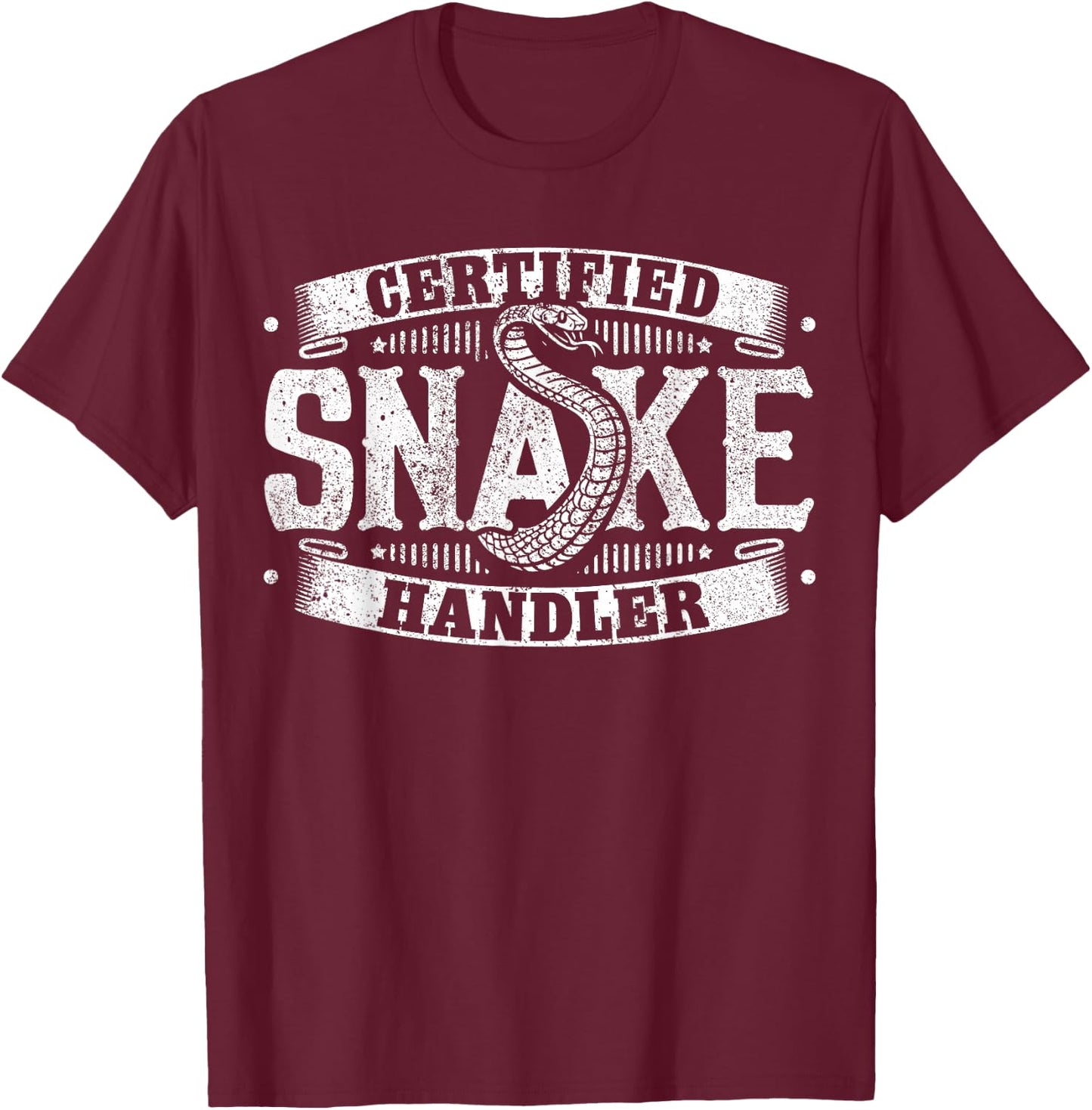 Certified Snake Handler - Snake T-Shirt - T-Shirt | Maroon