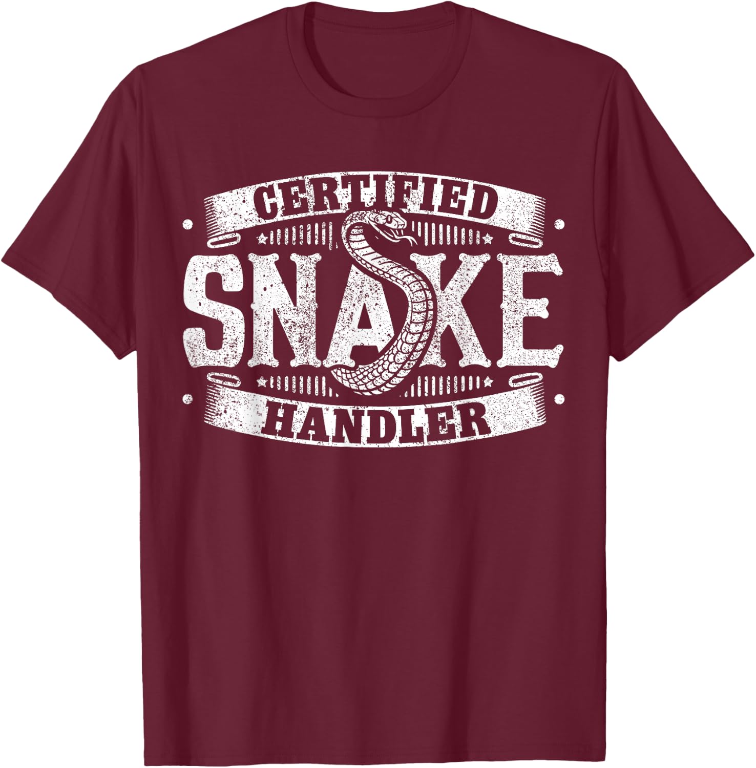 Certified Snake Handler - Snake T-Shirt - T-Shirt | Maroon