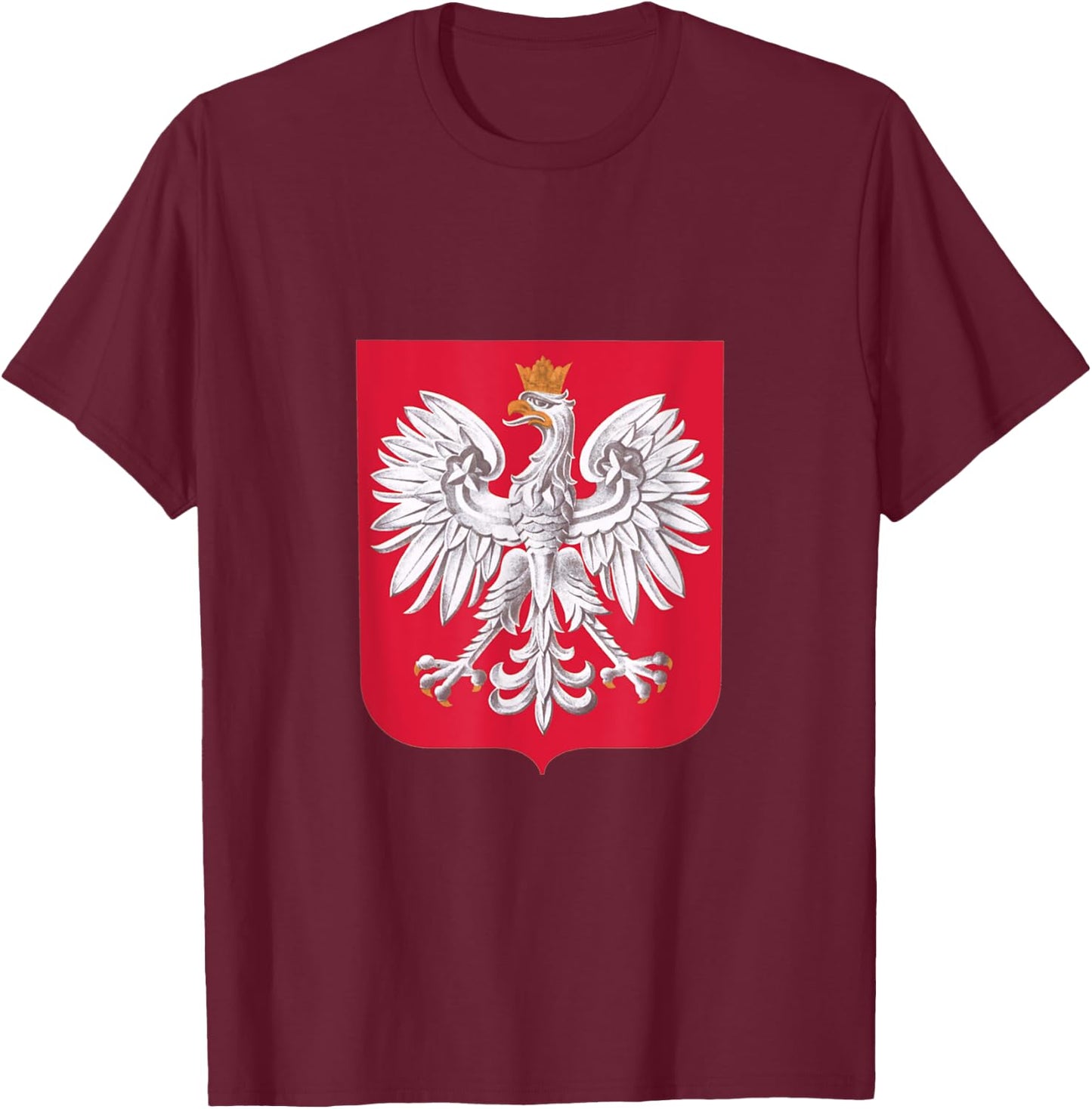 Polish Eagle Shield Poland T-Shirt - T-Shirt | Maroon