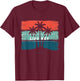 Vintage Lido Key Florida Summer Beach Palm Tree Sunset Trip T-Shirt - T-Shirt | Maroon