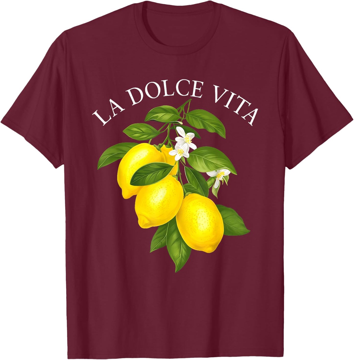 LA Dolce Vita X Limone Lemons Lemon Limoncello Spritz T-Shirt - T-Shirt | Maroon