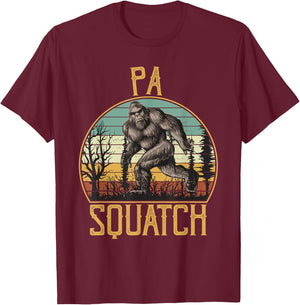 Pa Squatch Bigfoot Grandpa Sasquatch Family Matching T-Shirt - T-Shirt | Maroon