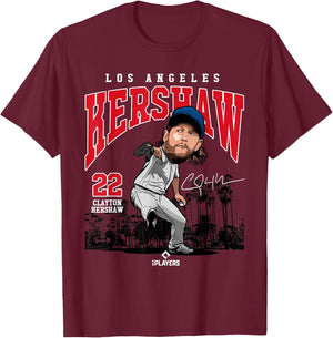 Clayton Kershaw | Los Angeles MLB Player League | MLBKER4042 T-Shirt - T-Shirt | Maroon