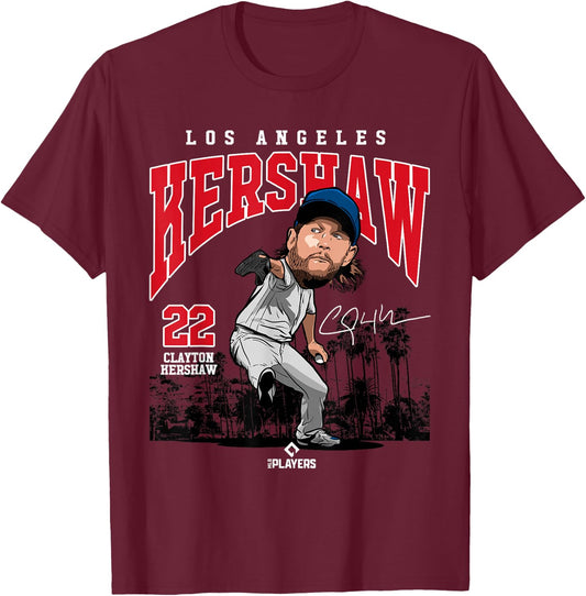 Clayton Kershaw | Los Angeles MLB Player League | MLBKER4042 T-Shirt - T-Shirt | Maroon