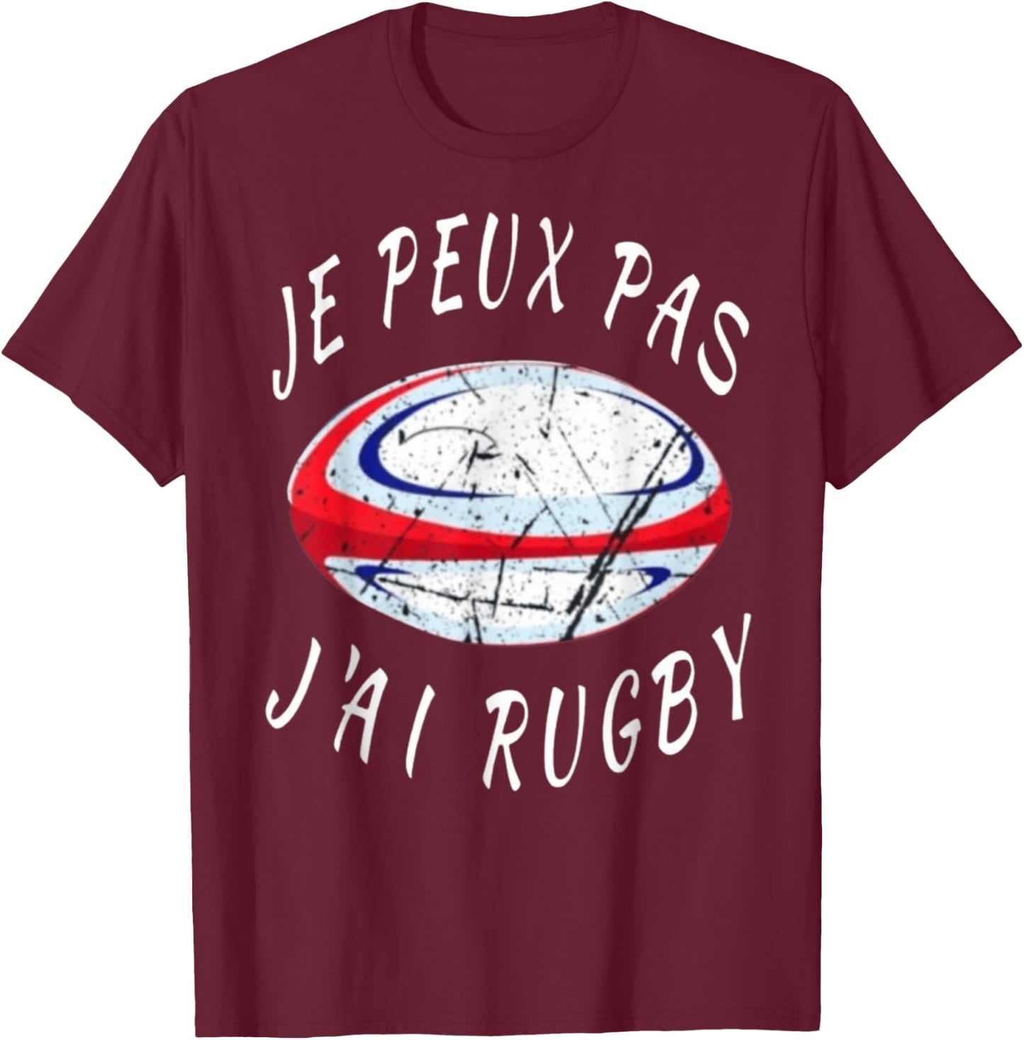 Rugby – Je Peux Pas J'ai Rugby – Rugby Player , Black, S T-Shirt - T-Shirt | Maroon
