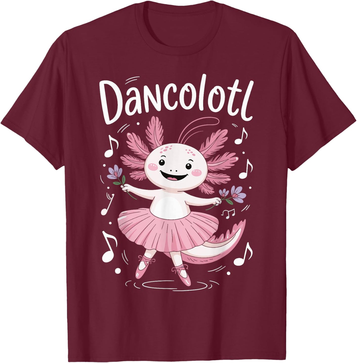 Dancolotl Axolotl Dancing T-Shirt - T-Shirt | Maroon