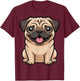 Cute Pug Lover T-Shirt - T-Shirt | Maroon