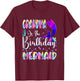Grandma Of The Birthday Mermaid Matching Family Party T-Shirt - T-Shirt | Maroon
