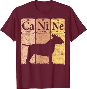 Bull Terrier Dog Periodic Table Elements Dog Lover Canine T-Shirt - T-Shirt | Maroon