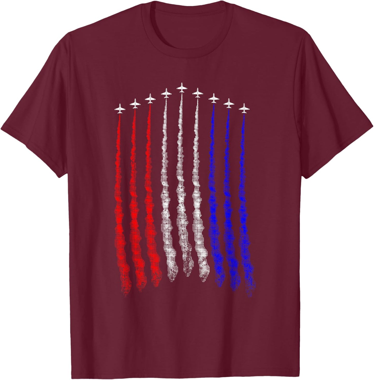 Red White Blue Air Force Flyover T-Shirt - T-Shirt | Maroon