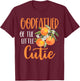 Godfather Little Cutie Baby Shower Orange 1st Birthday Party T-Shirt - T-Shirt | Maroon