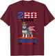 America Turns 250 Yrs 1776 to 2026 Miniature Schnauzer Dog T-Shirt - T-Shirt | Maroon