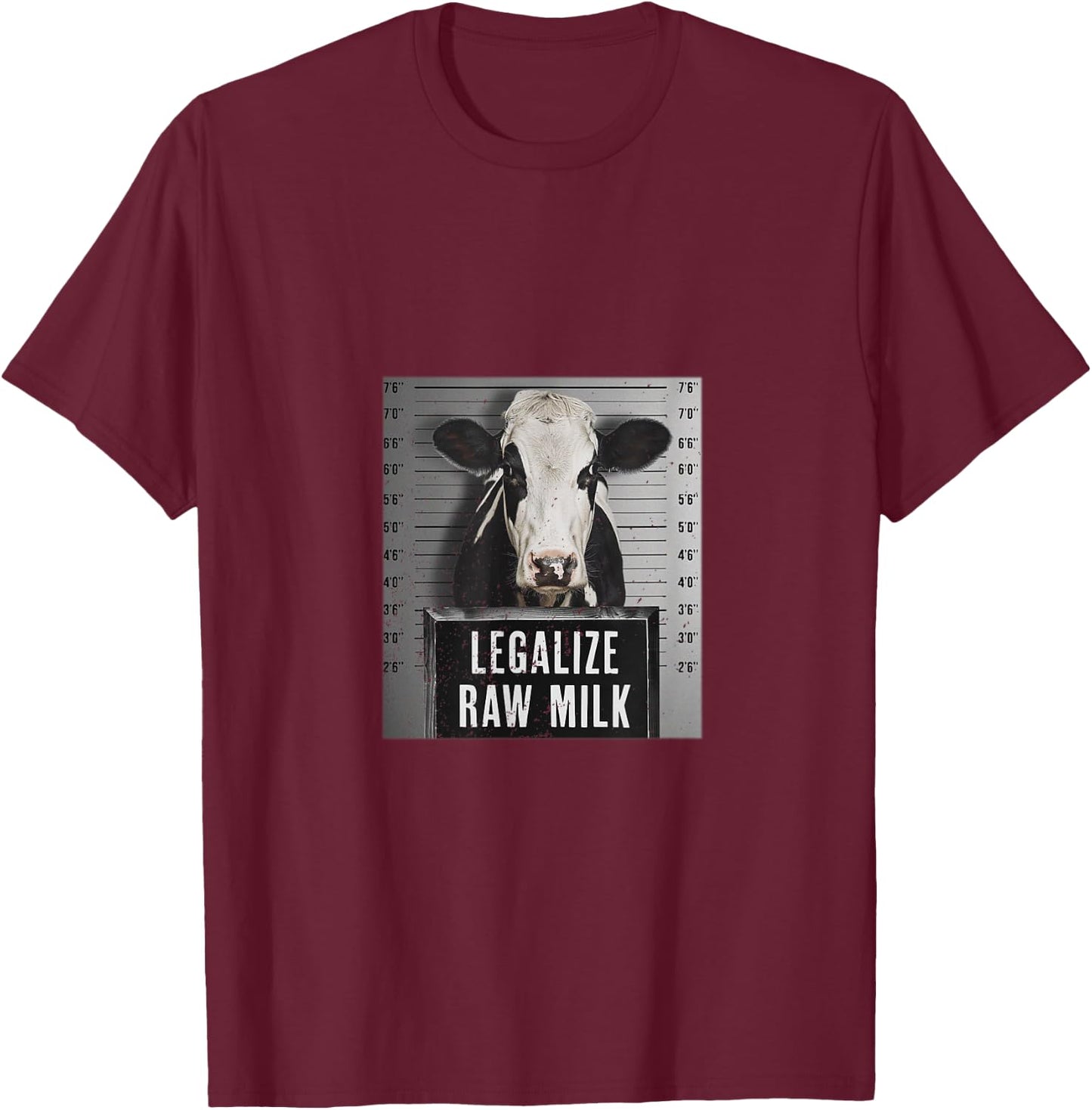 Legalize Raw Milk - Drink Raw Milk Design T-Shirt - T-Shirt | Maroon