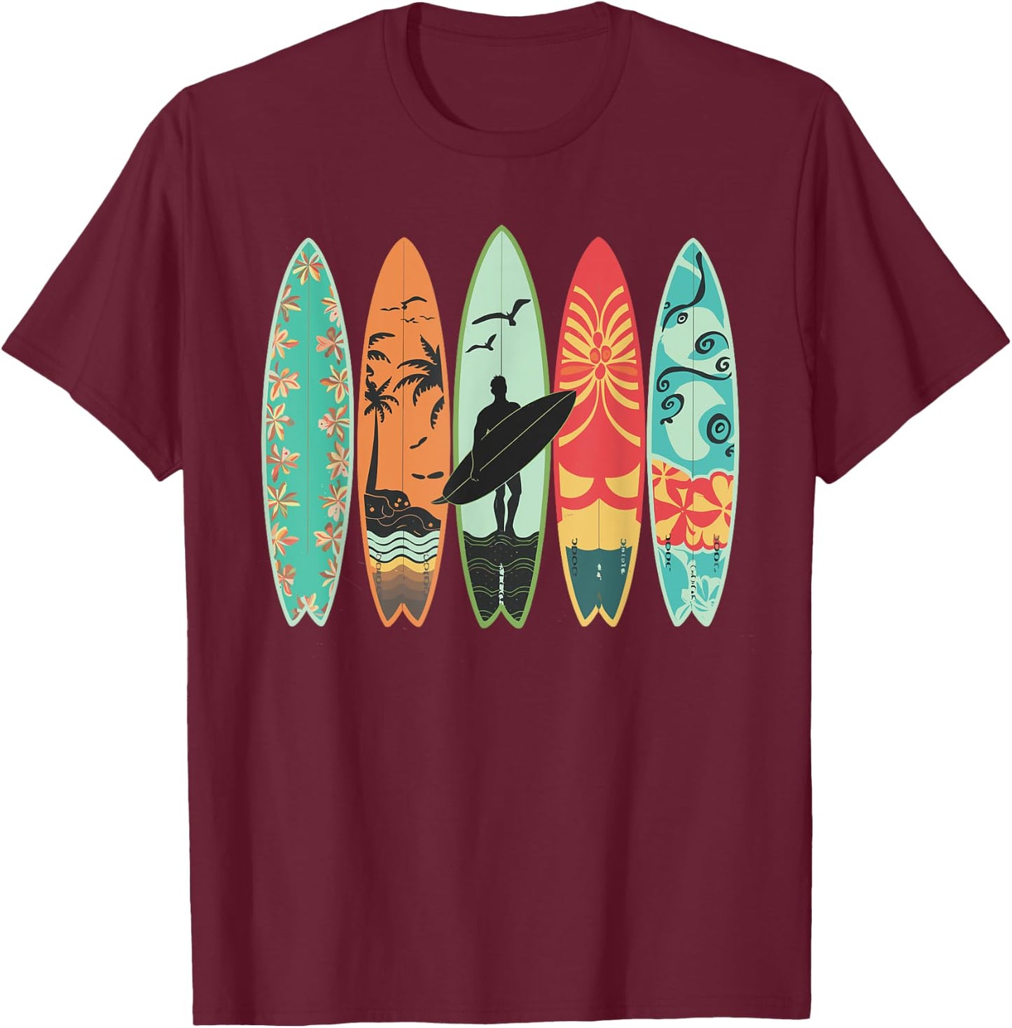 Surfer Surf Hawaii Board for Boys Men's T-Shirt - T-Shirt | Maroon