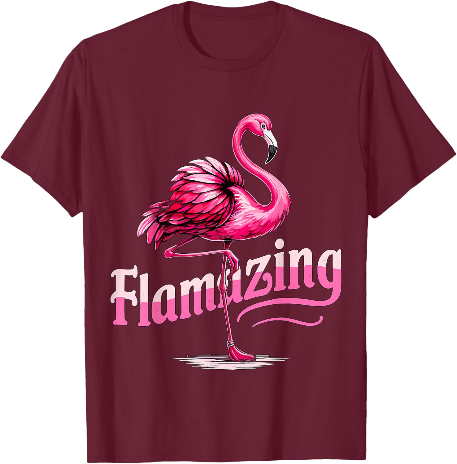 Flamazing Flamingo T-Shirt - T-Shirt | Maroon
