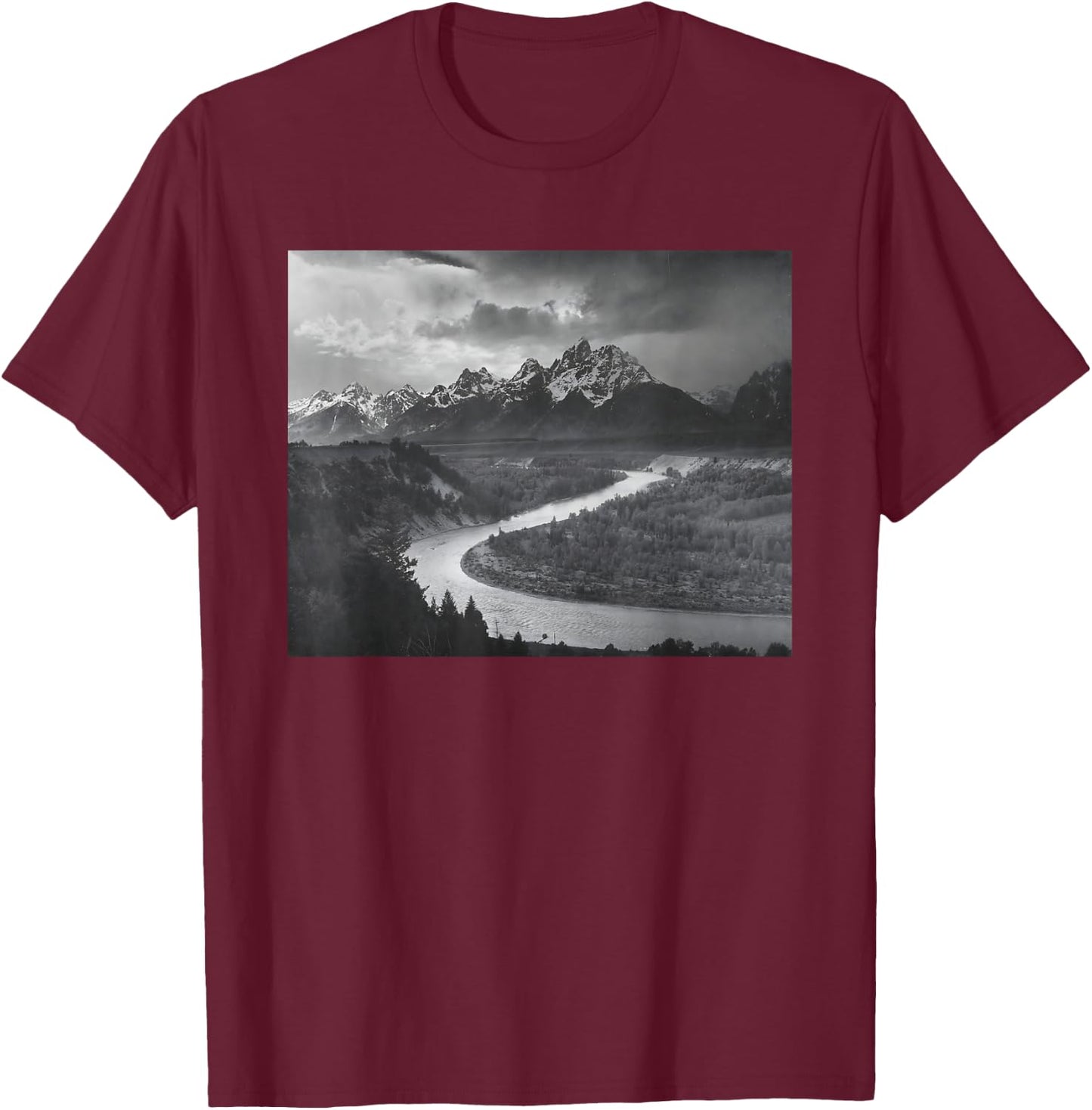 The Tetons and the Snake River T-Shirt - T-Shirt | Maroon
