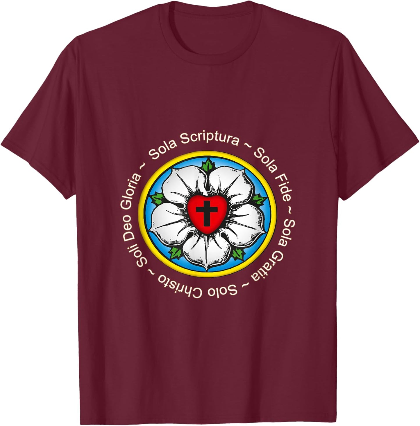 Luther Rose Lutherische Reformation Geschenk T-Shirt - T-Shirt | Maroon