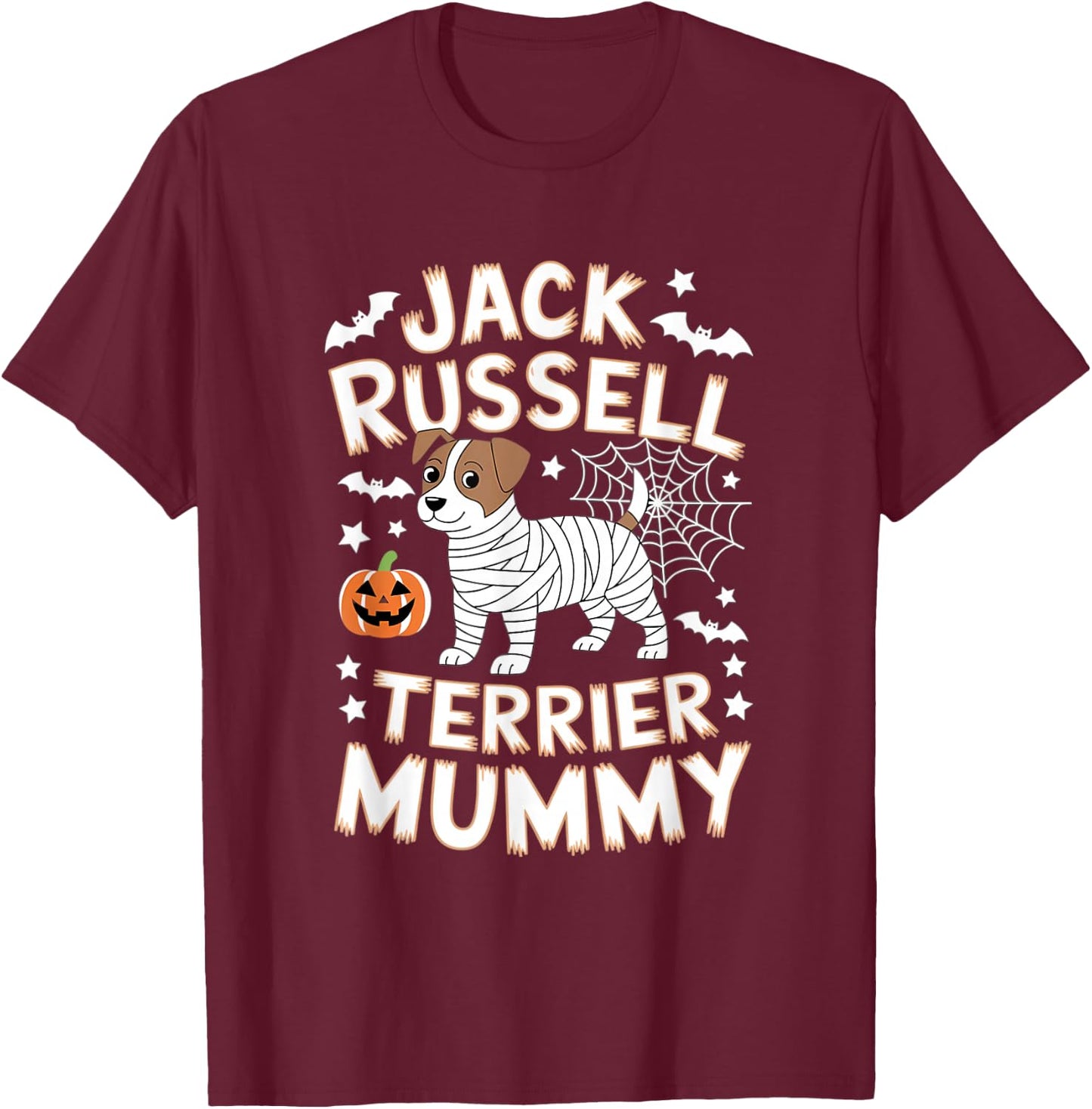 Jack Russell Terrier Mummy - Halloween Costume T-Shirt - T-Shirt | Maroon