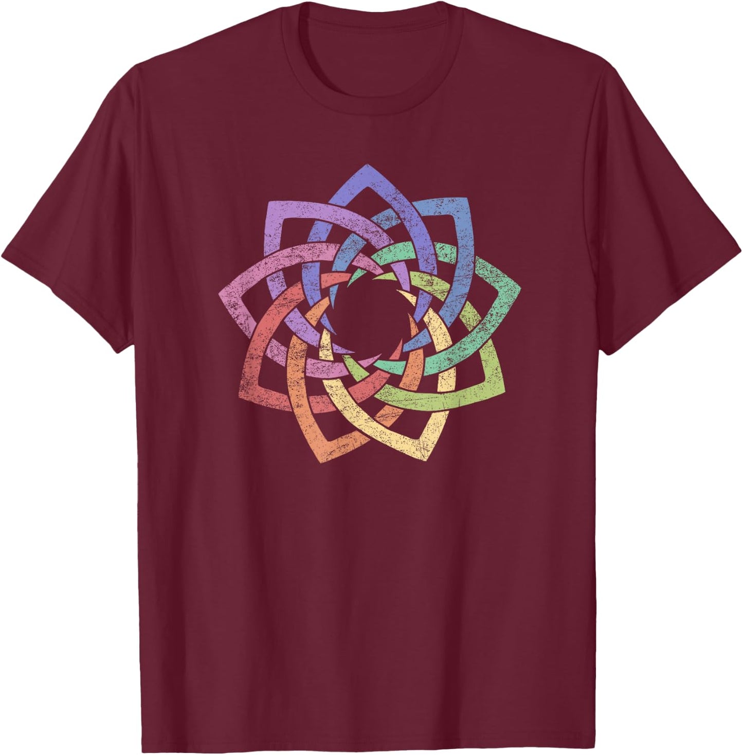 Woven in Unity Nine Pointed Star - Vintage Style Baha'i top T-Shirt - T-Shirt | Maroon