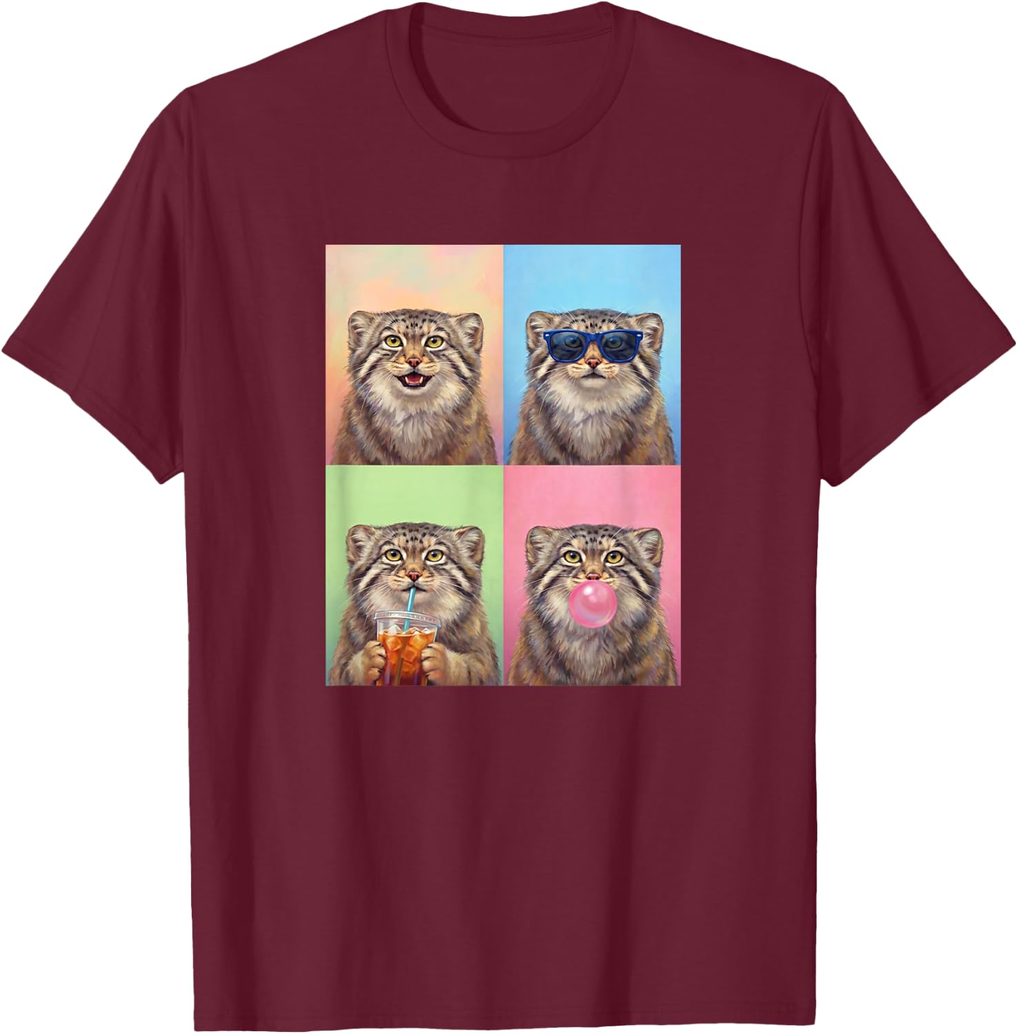 Pallas's Cats Funny Pallas's cat T-Shirt - T-Shirt | Maroon