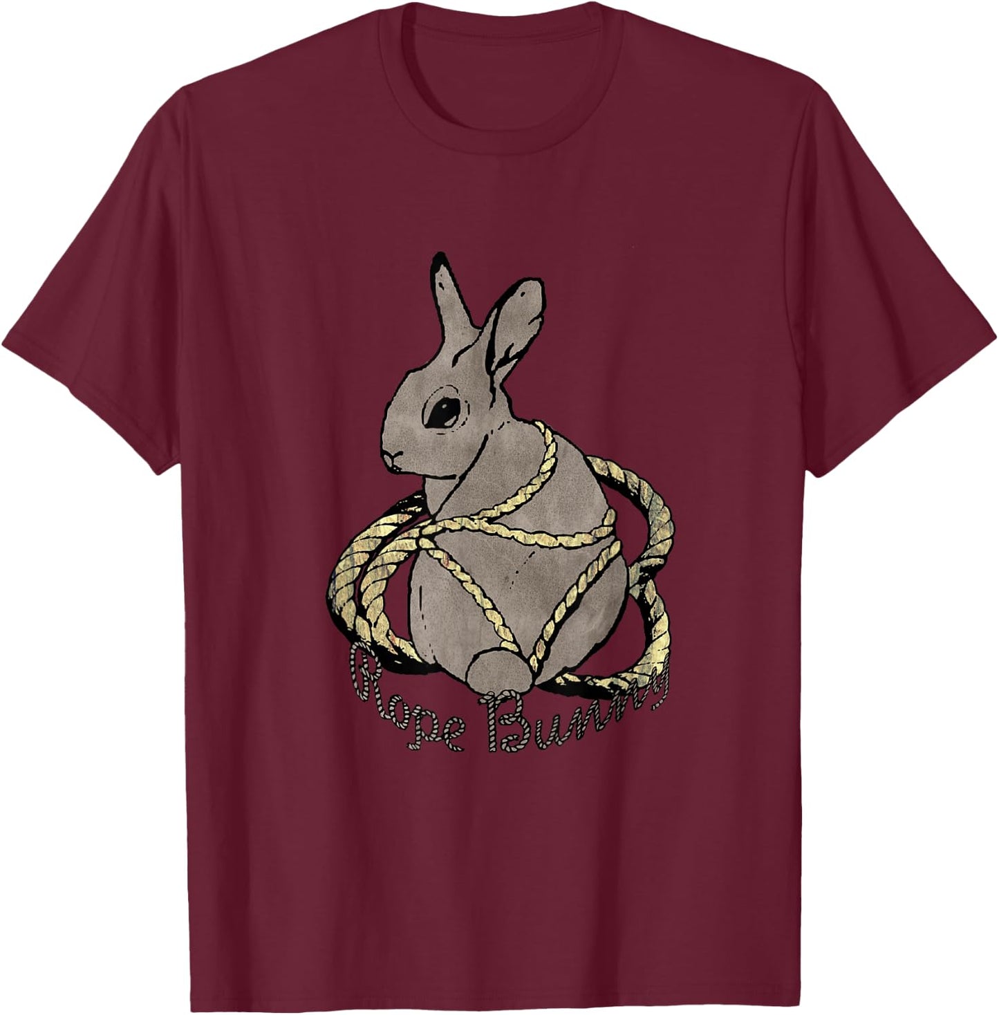 Rope Bunny - Shibari and Kink Lovers T-Shirt - T-Shirt | Maroon