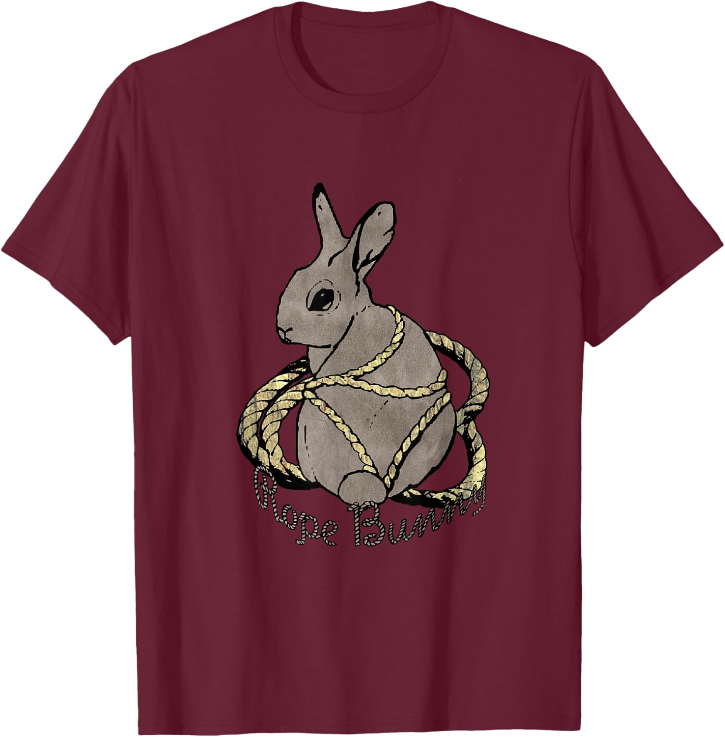 Rope Bunny - Shibari and Kink Lovers T-Shirt - T-Shirt | Maroon