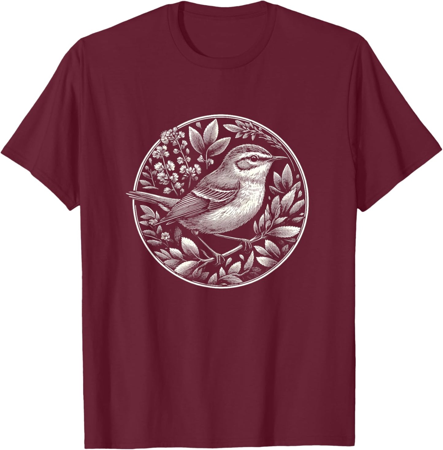 Mosquito Bird Graphic Design T-Shirt - T-Shirt | Maroon