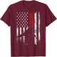 Vintage Ice Hockey American Flag Ice Hockey Player 4th July T-Shirt - T-Shirt | Maroon