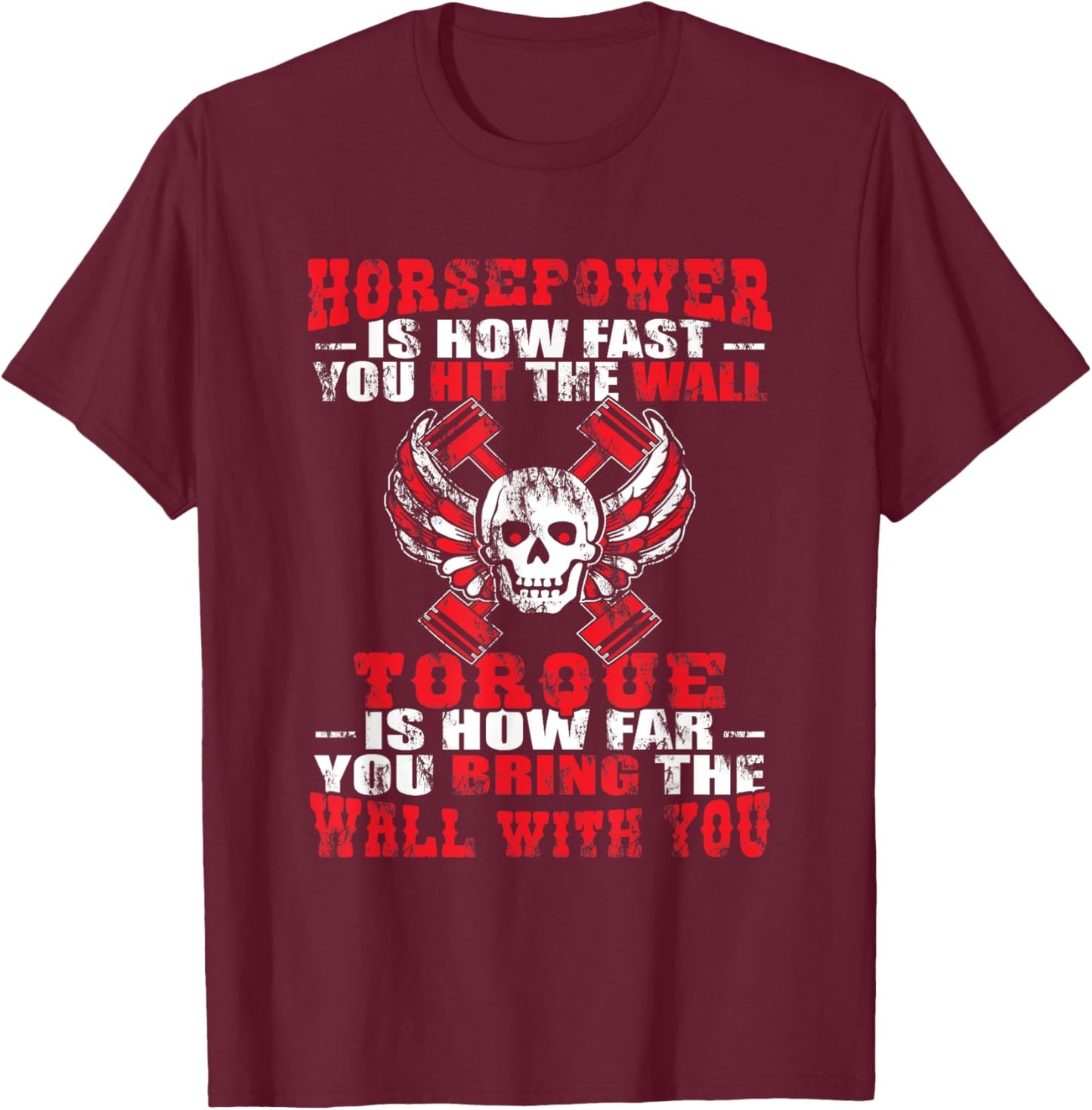Diesel Mechanic T Shirts Funny Horsepower Torque Shirt T-Shirt - T-Shirt | Maroon
