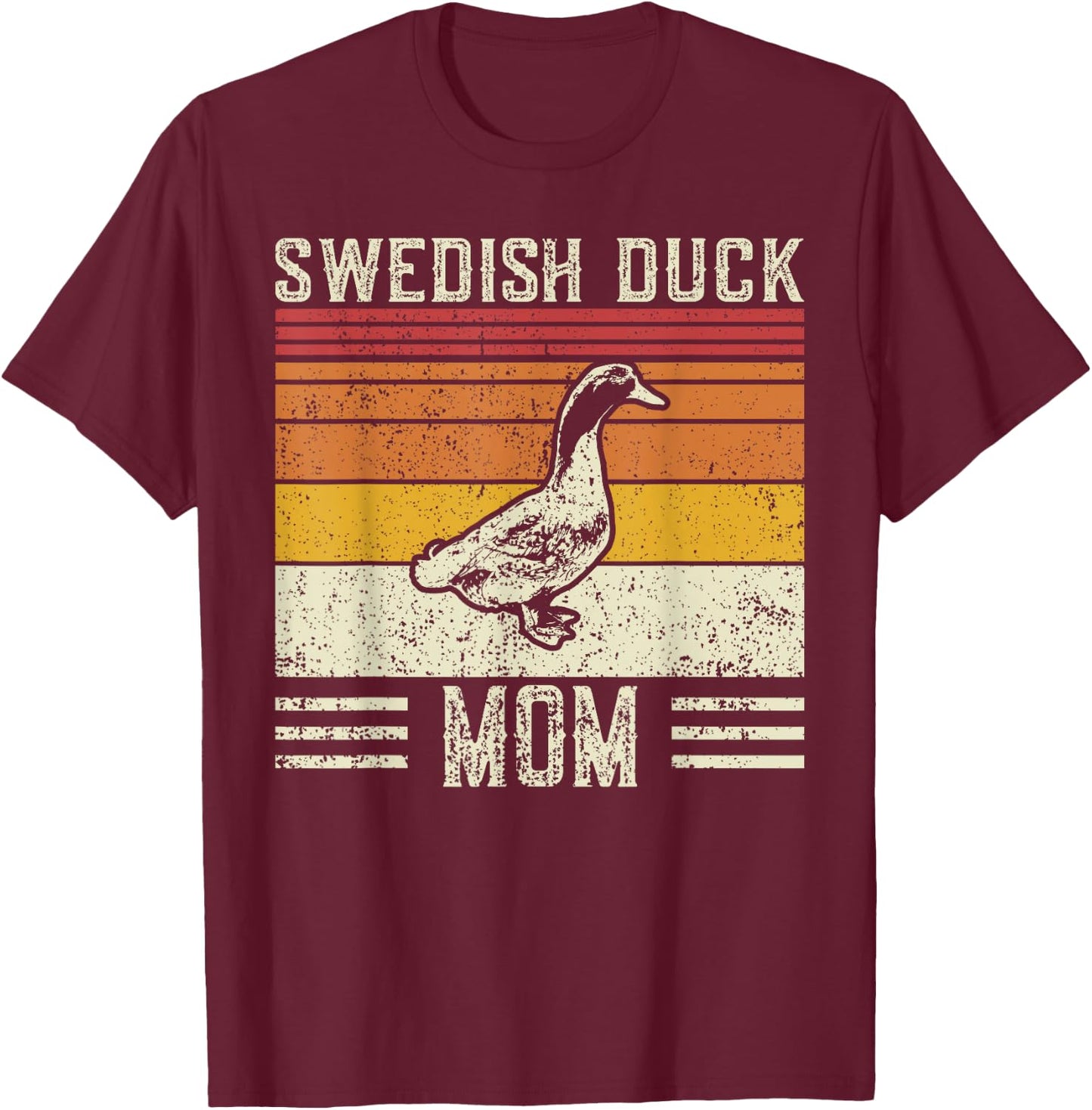Best Duck Mom Women - Vintage Swedish Duck T-Shirt - T-Shirt | Maroon