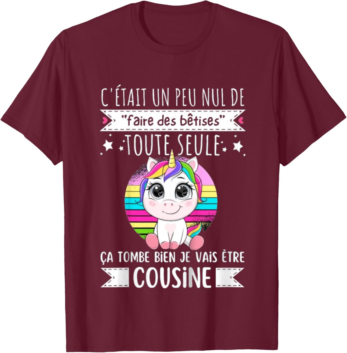 Child Future Cousine 2025 Announcement Pregnancy, Soon Cousine 2025 T-Shirt - T-Shirt | Maroon