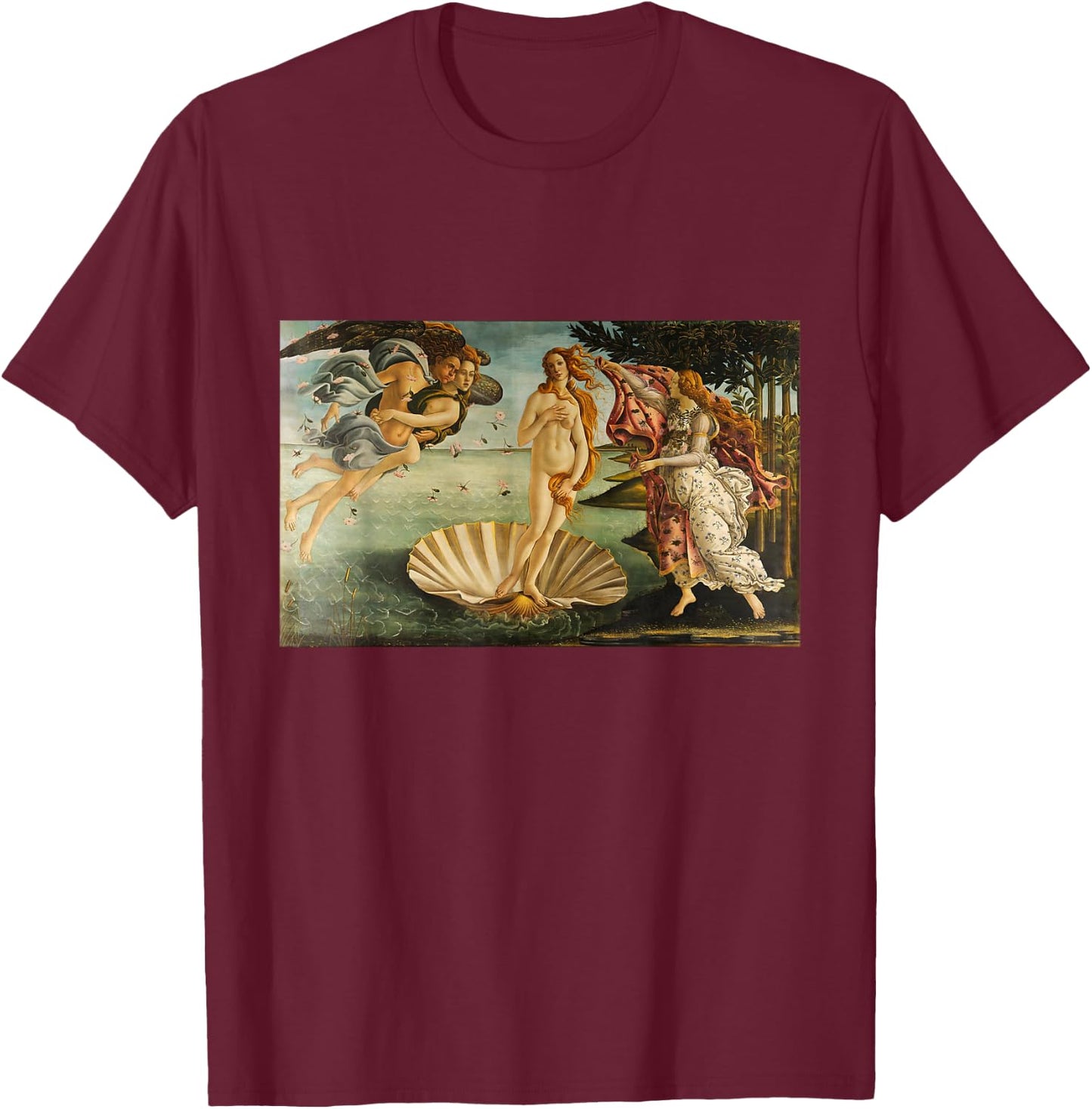 Sandro Botticelli - Birth of Venus T-Shirt - T-Shirt | Maroon