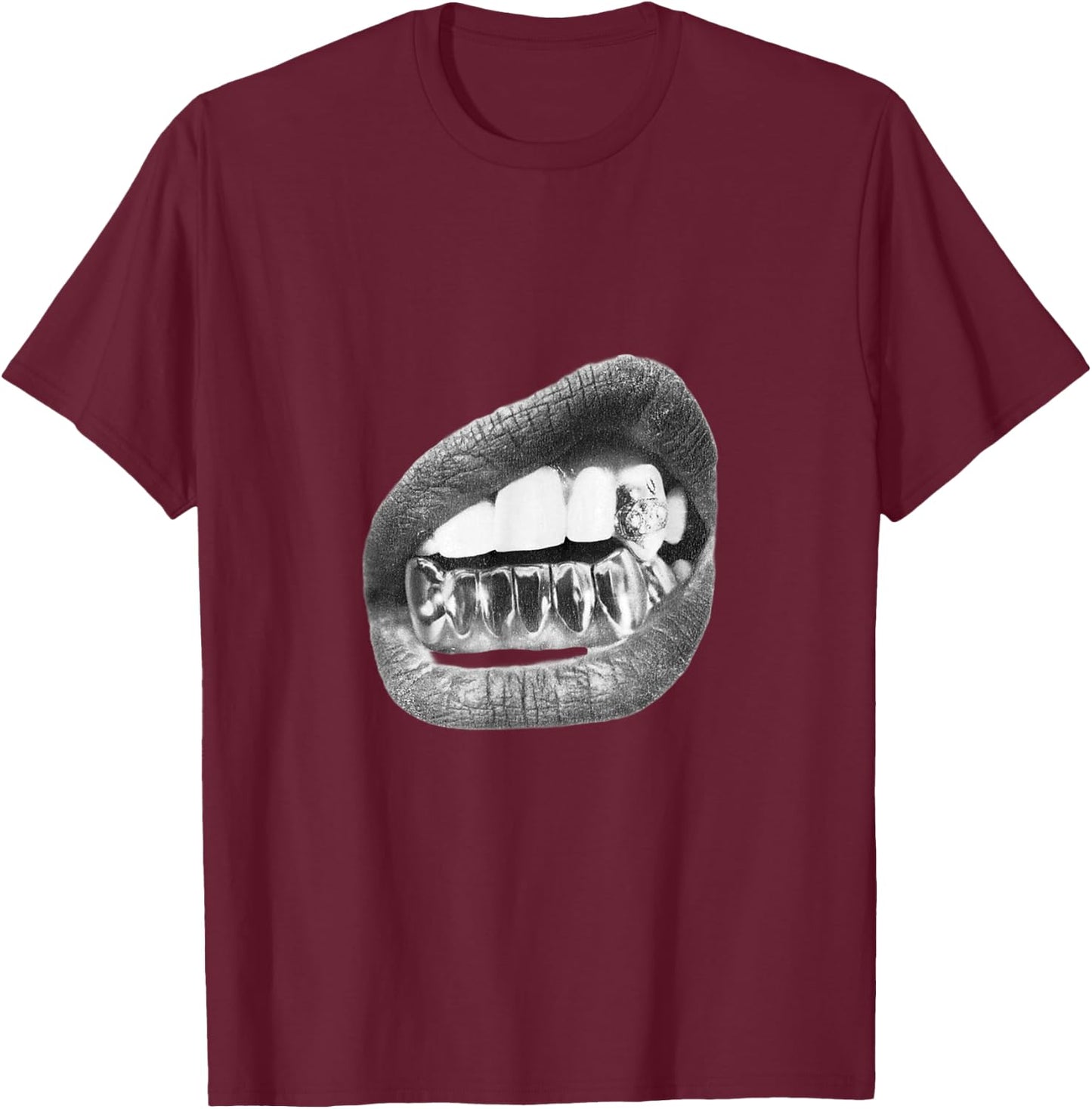 Teeth , black T-Shirt - T-Shirt | Maroon
