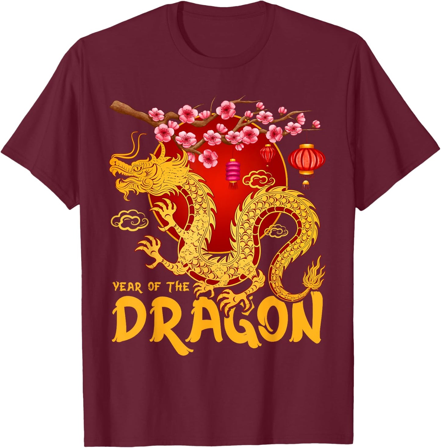 Chinese New Year 2024 Year Of The Dragon 2024 Shirt T-Shirt - T-Shirt | Maroon