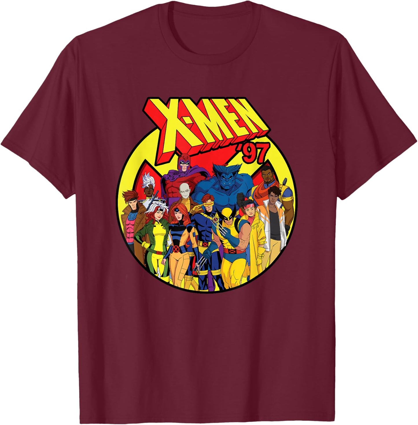 Marvel Studios X-Men '97 Animated Series Team and Title Logo , black T-Shirt - T-Shirt | Maroon