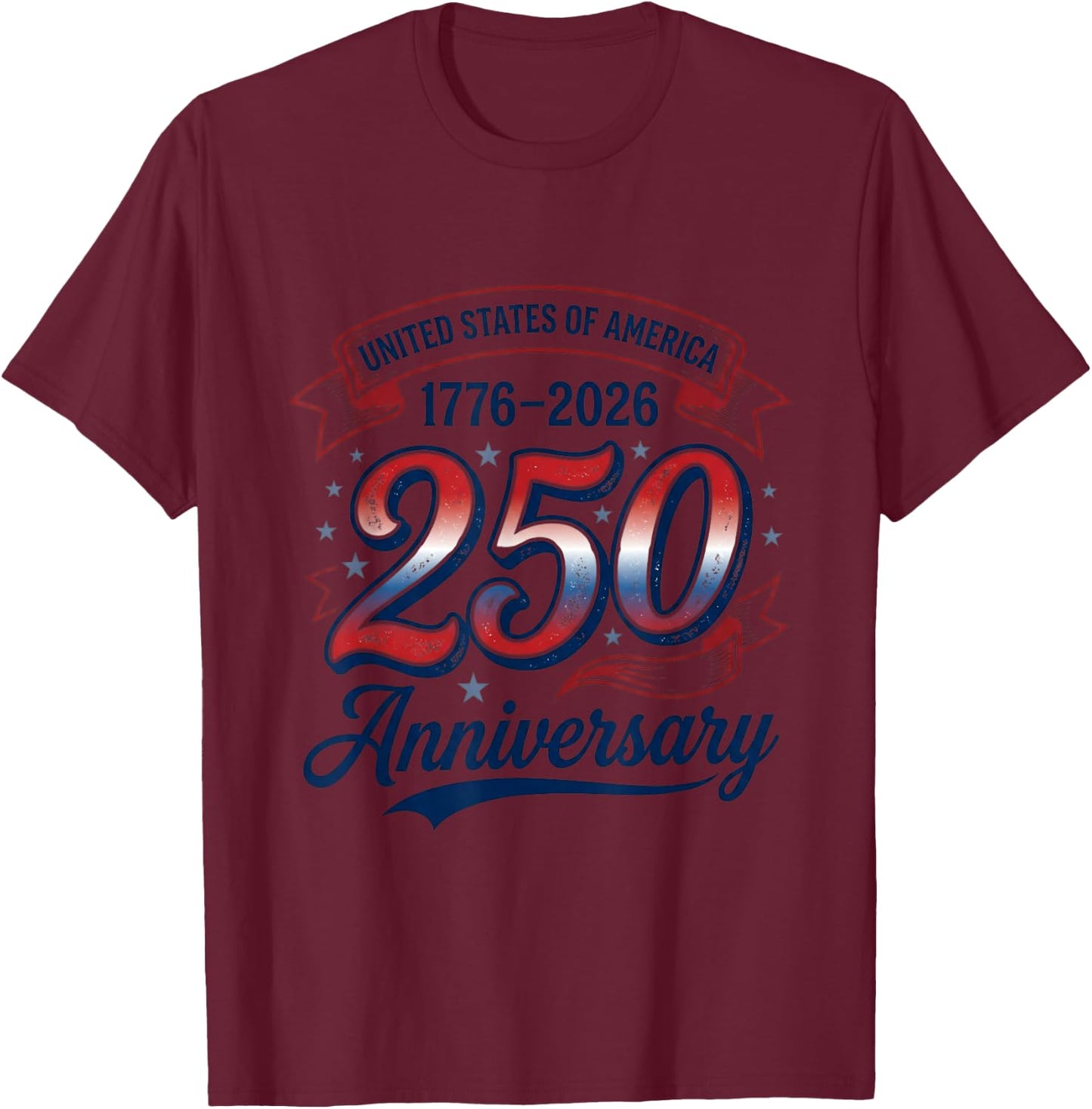 Patriotic Eagle USA 250th Freedom July Independence T-Shirt - T-Shirt | Maroon